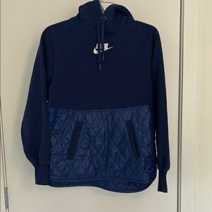 Nike Navy Blue Hoodie with Quilted Design
